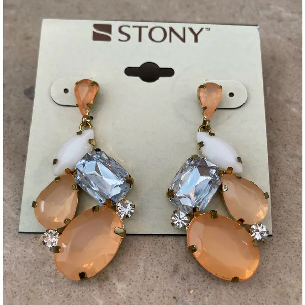 2/$24! Earrings Peach and White Orange - Image 3