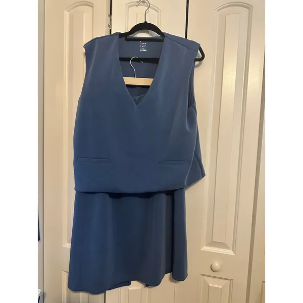 A New Day Women's XL Sleeveless Vest Top &‎ Midi Skirt Set Blue - Image 2