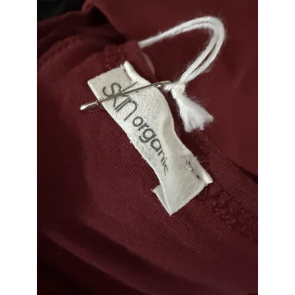 SKIN Worldwide Organic Pima Cotton Deep‎ Red Bralette Bra XS OCL71B - Image 4