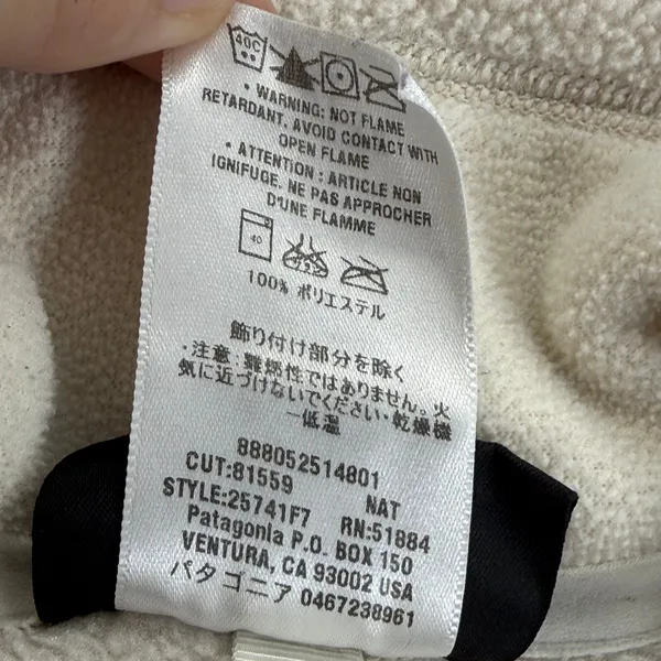 Patagonia Synchilla‎ Fleece Jacket Women's XL Beige Quarter Zip Pullover READ - Image 6