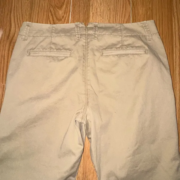 Vintage cuffed khaki pants stitched rolled hem embroidered moose logo - Image 5