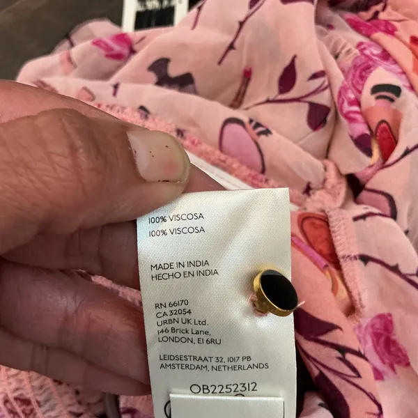 Maeve Anthropologie Anisa Perfume Floral Smocked Peplum Top Pink S Velvet Trim - Image 8