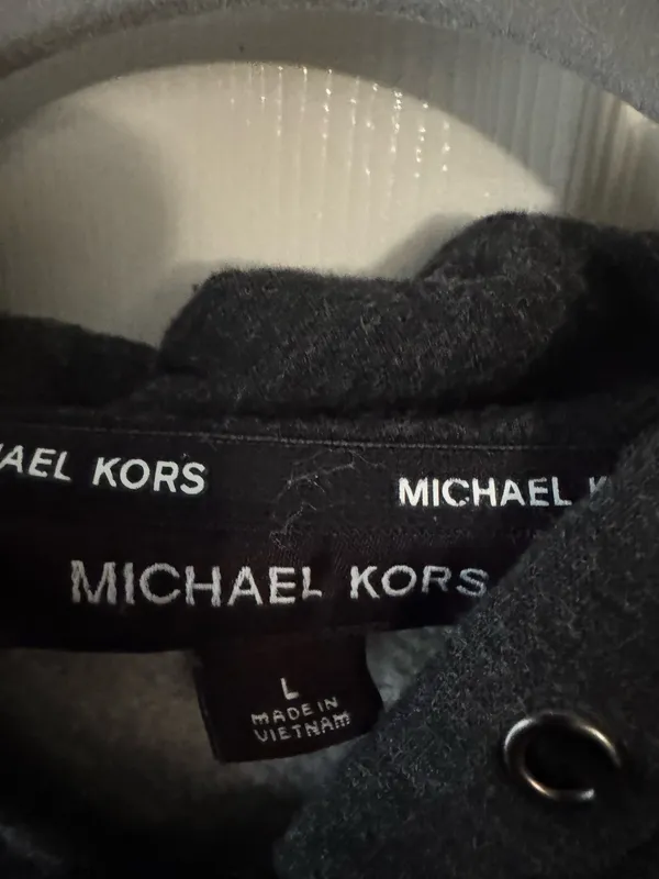 Michael Kors Adult Dark Gray Zip-Up Hoodie Jacket (Large) - Image 4