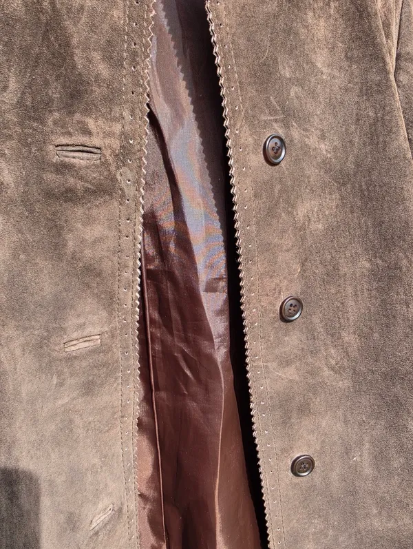 Vintage Margaret Godfrey Leather Suede Jacket Brown 10 - Image 7