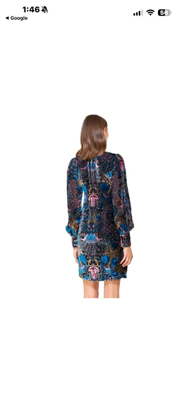 Hale Bob Silk Odile Medallion Silk/Rayon Velvet Burnout Dress - Image 2