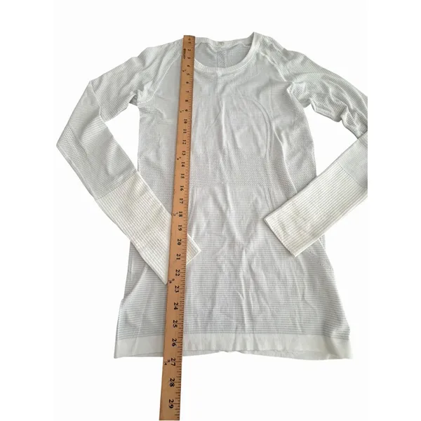 Lululemon Swiftly Womens Size 6 White Top Tech Long Sleeve Activewear #JJJ4-3 - Image 3