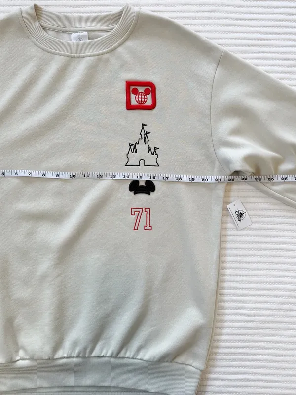 Disney Parks ‘71 Crewneck Sweatshirt with Red & Black Patch Embroidery NWT - Image 5