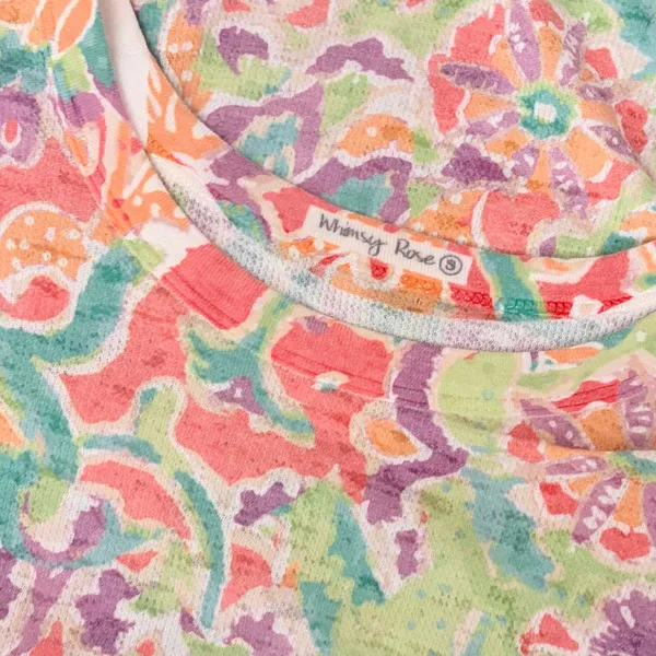 Sundance WHIMSY ROSE Floral Mixed Print Thermal Top Shirt Small Made in USA - Image 9