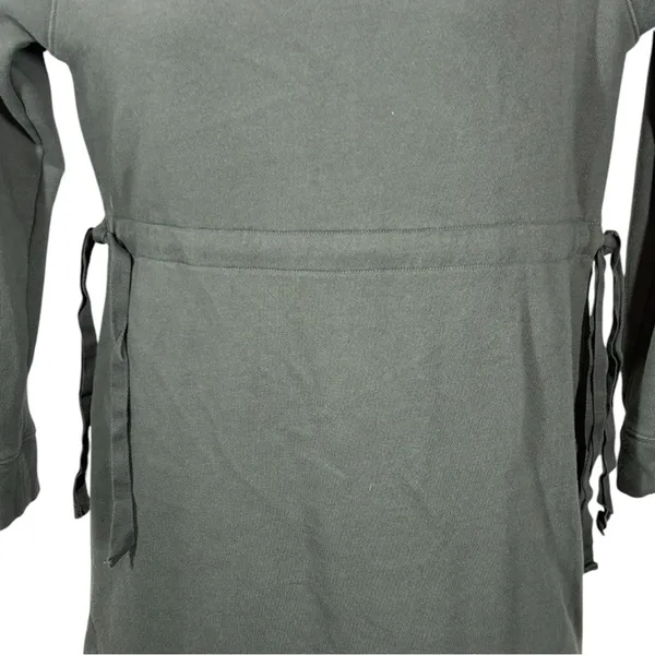 Athleta Studio Cinch Green Sweatshirt Dress Small Tie Waist Athleisure - Image 6