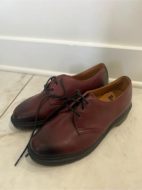 Dr. Martens Cherry Red 1461 Smooth Leather Oxford Shoes Size 8 US $160 - Image 2
