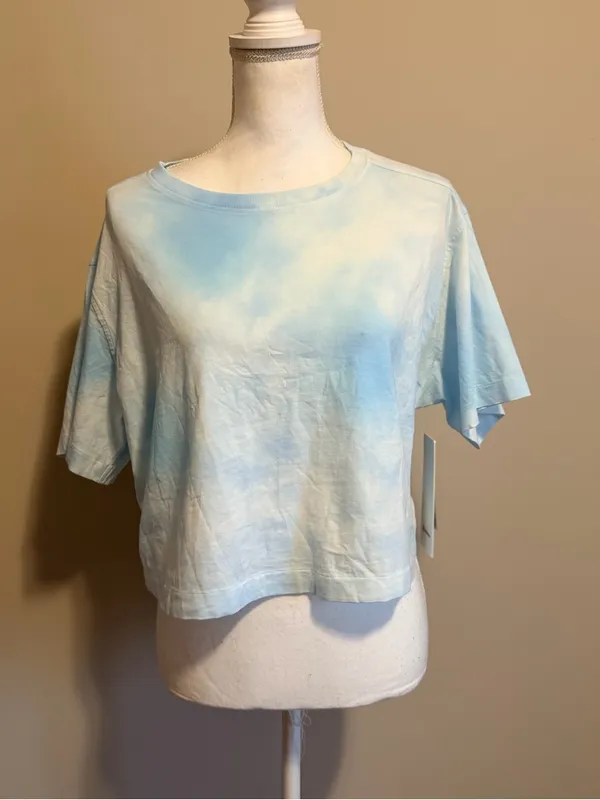 NWT Lululemon Organic cotton relaxed tee size xs smoothie washed blueberry - Image 2