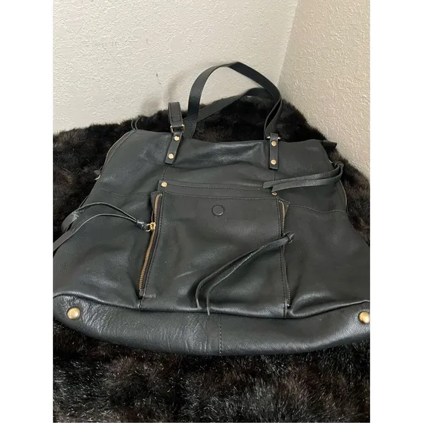 Kooba Black Pebbled Leather Double Handle Shoulder Bag Tote Purse-15x12x4 - Image 3