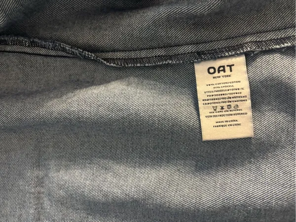 Oat New York Dark Blue Denim Puff-Sleeve Jacket, Size-Small - Image 7
