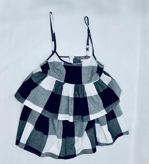 Urban Renewal Remnants Blown Out Gingham Tiered Mini Dress - XS - Image 6