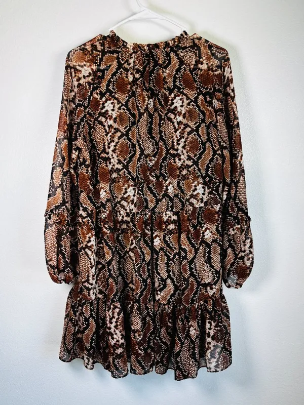 Express Brown & Black Mini Dress - Size M - Like New - Image 2