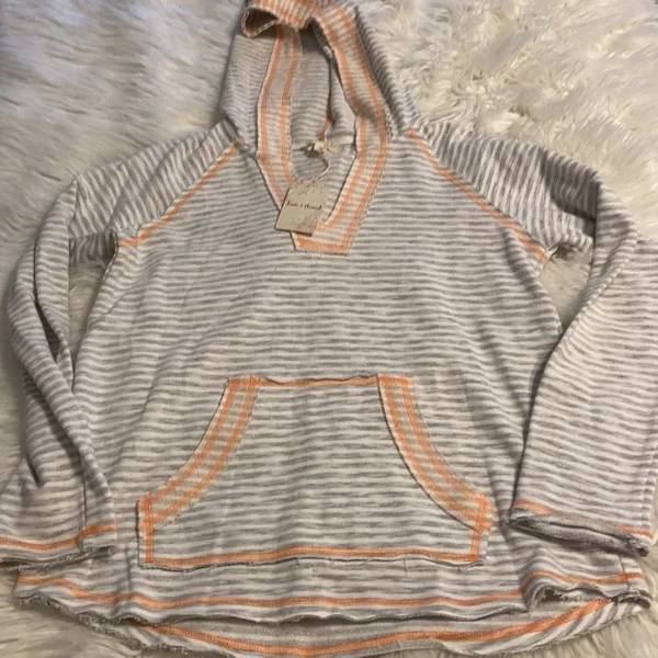 Hem & Thread Anthology Hoodie type too long sleeves silver and orange see photo - Image 9