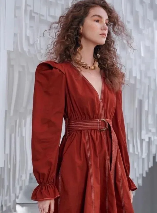 Flared Hem Dress - Image 5