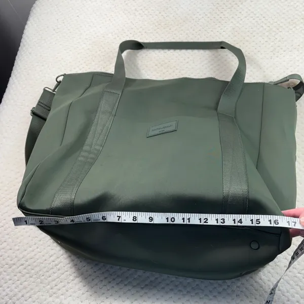 Cynthia Rowley Green Scuba Knit Carryon Convertible Strap Zip Top Overnight Bag - Image 7