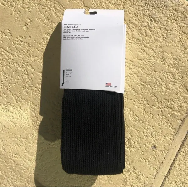 American Apparel Vintage Sold Out Thick Thigh High Socks Y2K Black US Made Rare - Image 2