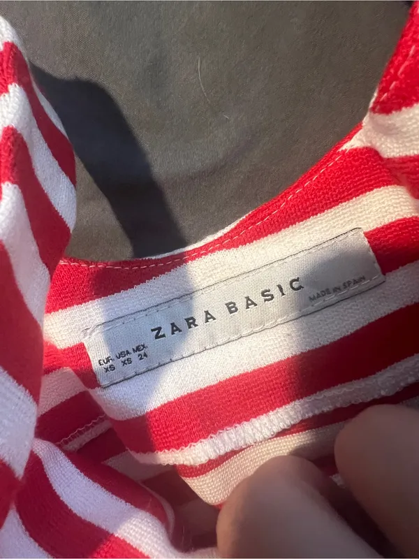 Zara red and white striped dress size xs - Image 10