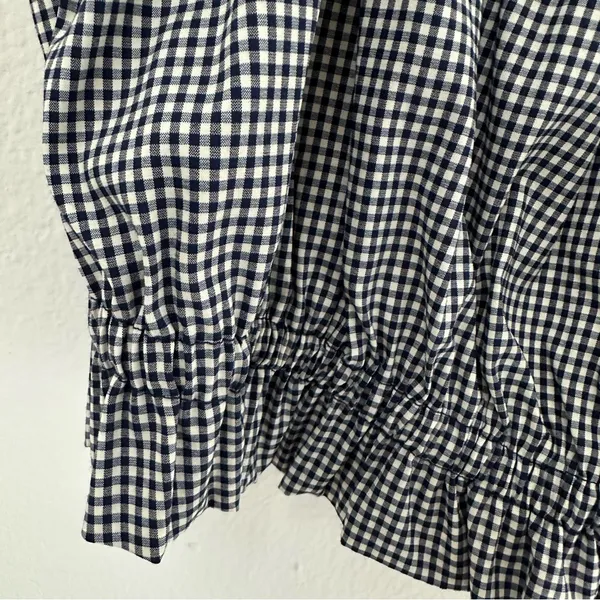 Kimchi Black Navy & white gingham crop top - Image 4