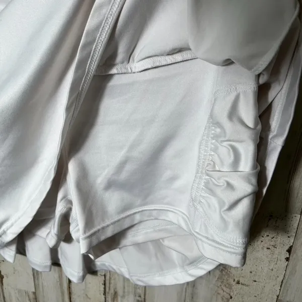 Zyia White Active Tennis‎ Pleated Chill Clubhouse Skort Womens Size Large - Image 6