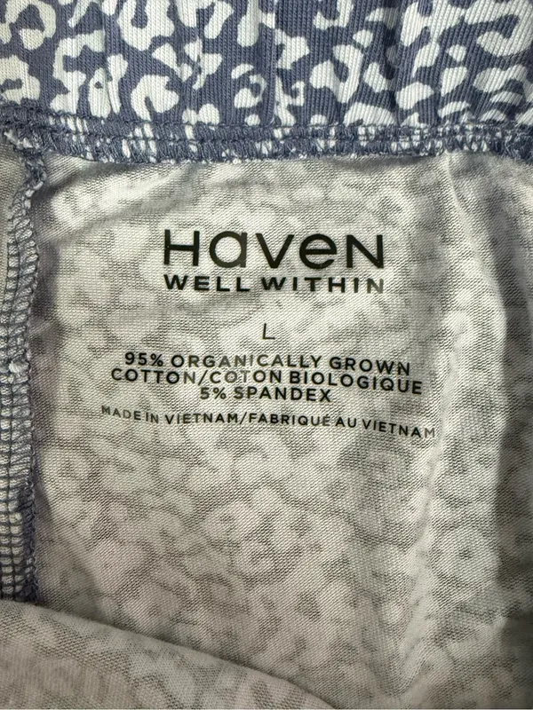 Haven Well Within Organic Cotton Animal Print Pajama Set Size L NWT - Image 4