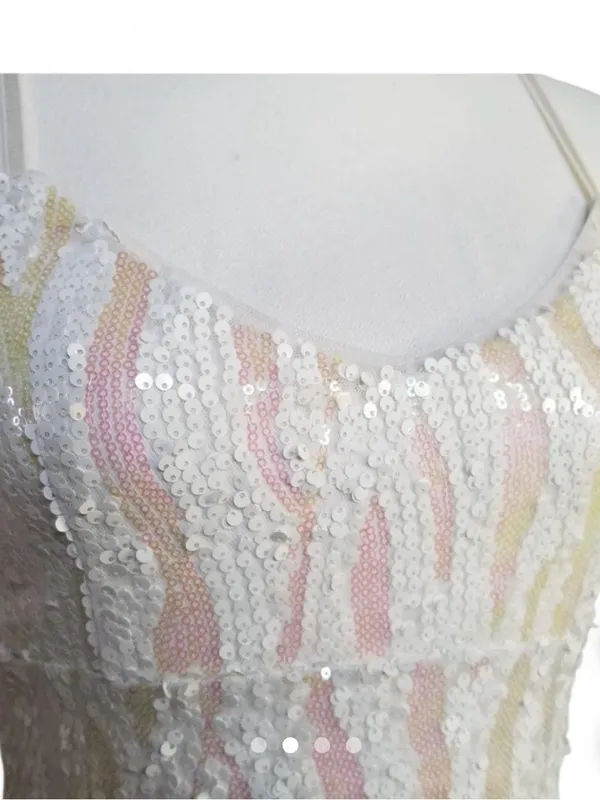 Guess White/ Iridescent Sequin Dress - Image 4