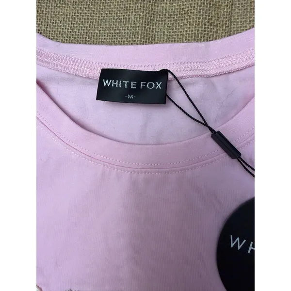 White Fox Pink Babydoll Tee‎ W Brat Graphic - Image 2