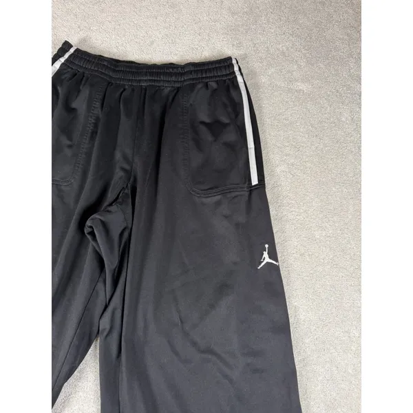 Air Jordan Track Pants Mens XXL Athletic Black White Stripe Ankle Zip Baggy Wide - Image 2