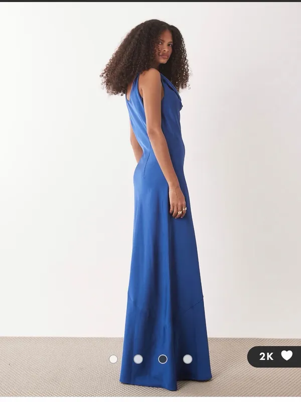 ASOS JDY cowl neck satin maxi dress in navy - Image 2