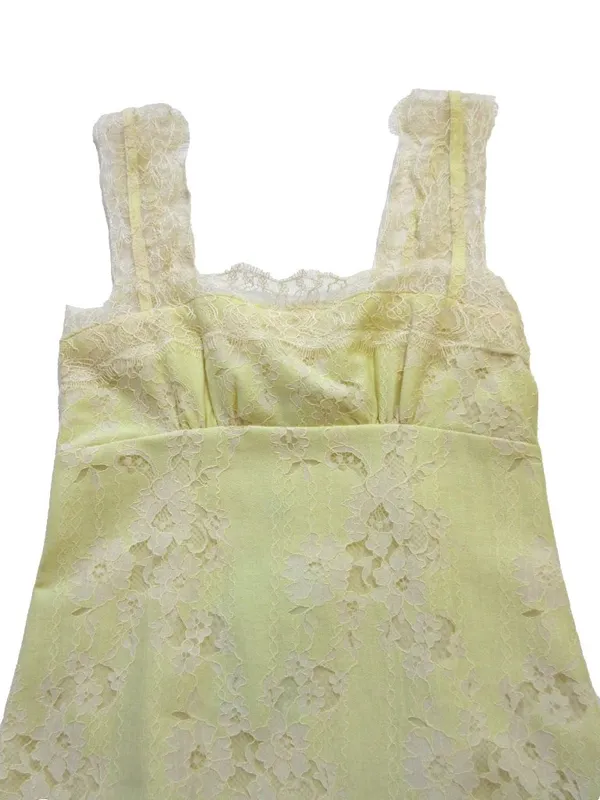 NWT Hill House Alba in Yellow White Lace Maxi Dress XS - Image 6