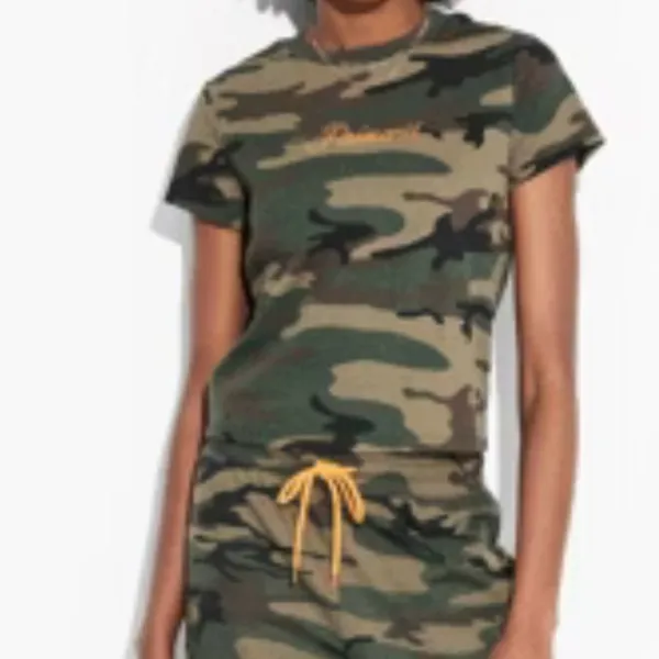 Zoe Liv Camo Print Embroidered‎ Short Sleeve Tee - Image 5