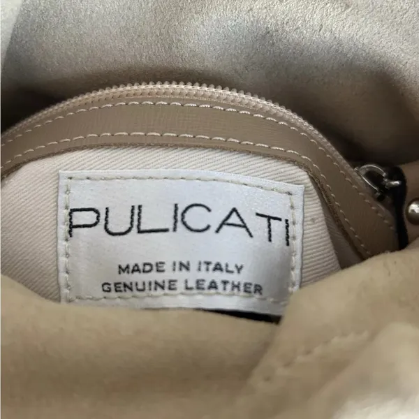 Pulicati‎ Italian Genuine Leather Bucket Style Crossbody PurseDrawstring Closure - Image 7