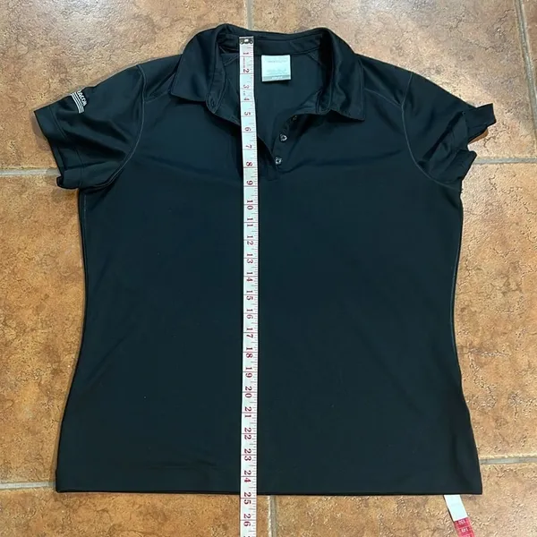 Nike Golf Polo Shirt Womens Black Dri-FIT Viracon Logo L 12-14‎ - Image 6