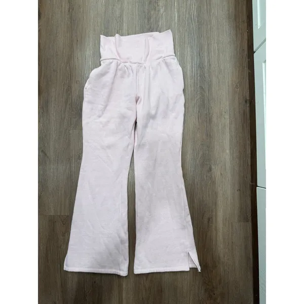 PINK Victoria's Secret Light Pink Flare‎ Sweatpants Foldover Waistband Small - Image 2