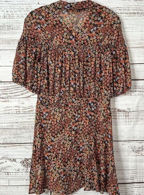 Free People Bonnie Boho Floral Print Mini Dress, EUC, Size Medium, MSRP $148 - Image 13