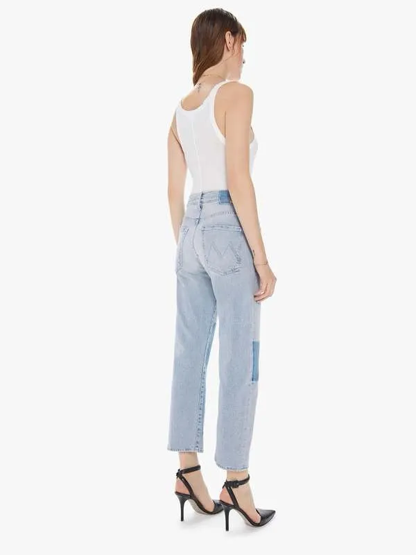Mother The Ditcher Crop Color-block Denim Jeans, Pre-Party, Size 28 - Image 4