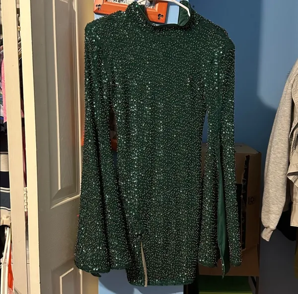 x REVOLVE Mr. Gibson Mini Dress in Hunter Green - Image 4