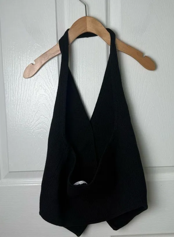 Reformation Romy Halter Sweater Vest in Black XL - Image 4