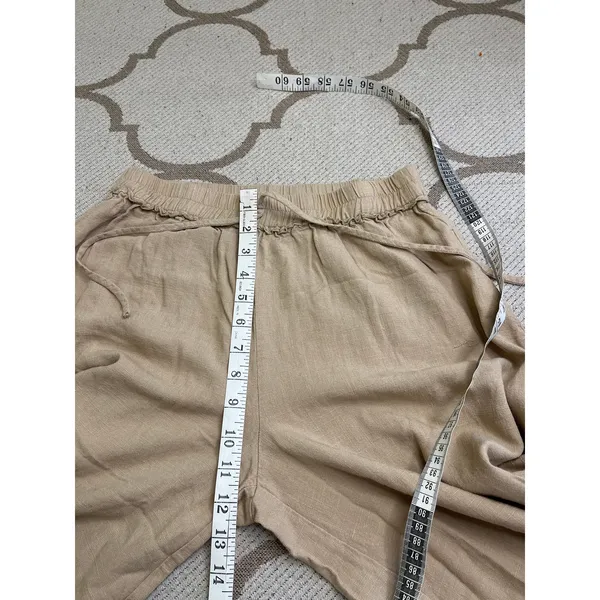 Aakaa pull on wide leg cropped palazzo elastic waistband pants, size medium - Image 5