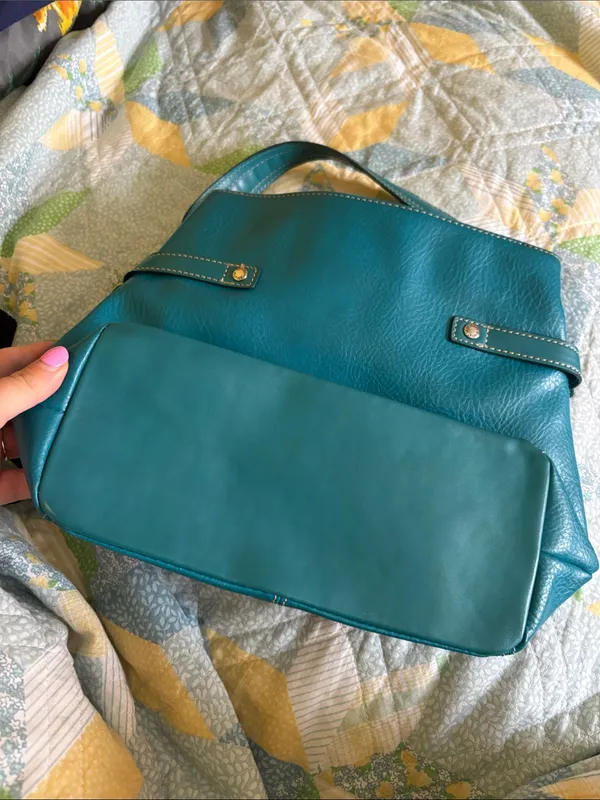 Teal Women's Shoulder Tote Bag Vintage Tommy Hilfiger - Image 6