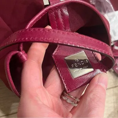 NWT Fendi Magenta Pink Leather Nylon Mini Shopper Tote with Change Purse - Image 10