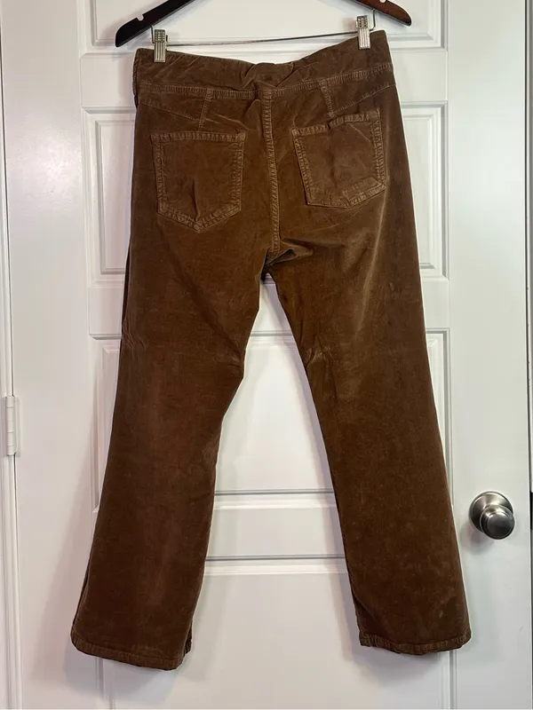 Free People In My Feelings Velvet Boho Distressed Crop Slim Flare Pants Size M - Image 5