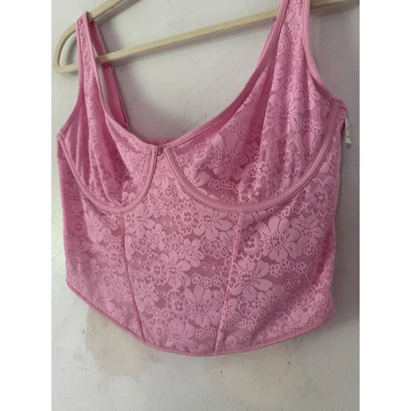 NWT Victoria Secret Pink Corset Lace Tank Top Size XL￼ - Image 3