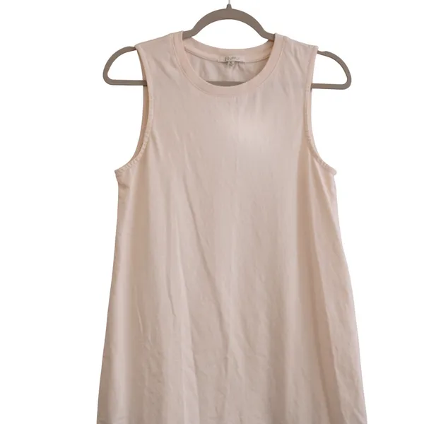 Z Supply XS Sleeveless Knit Shift Mini Dress Cream Cotton Crew Neck Minimalist - Image 2