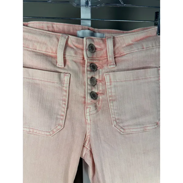 Vervet Pink Cropped Jeans Button Fly‎ Patch Pocket Raw Hem Barbiecore 24 - Image 3