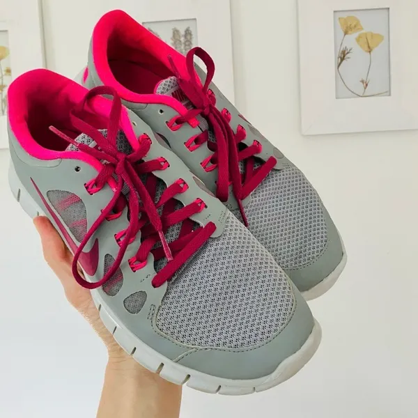 Nike Free Run 5.0 Gray Pink Athletic Shoes Running Sneaker Tennis Shoe 7 - Image 2