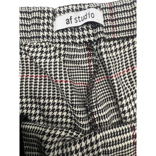 AF StudioNew York Womens Plaid Ankle Pants Black White Red RBWP015-5A Size M NWT - Image 6