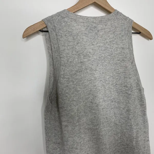 Reformation Women's Gray Reese Cashmere Tank Top Small - Image 6